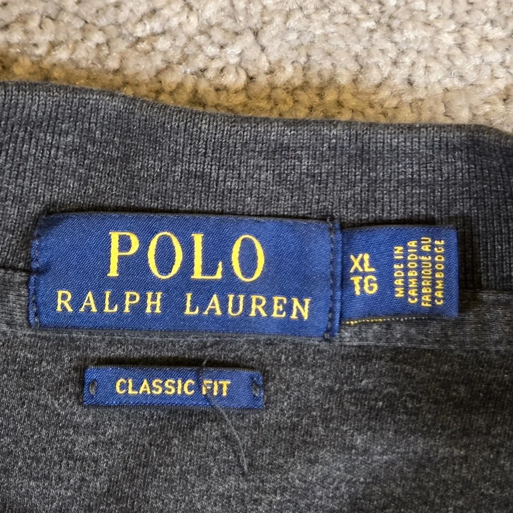 Polo‎ Ralph Lauren Short Sleeve Polo Shirt Mens XL Gray Golf Polo Pony Logo